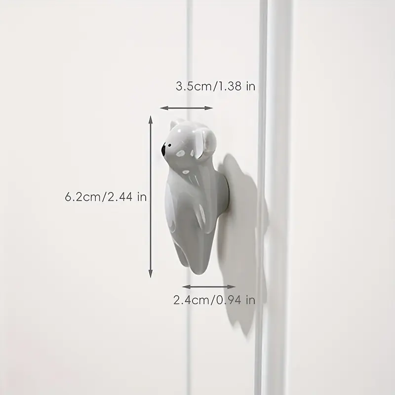 5-Pack Cute Animal Ceramic Cabinet Knobs - Lion, Fox, Koala, Panda & Donkey Shaped Drawer Pulls & Door Handles, Painted Ceramic with Screws Suitable for Wardrobes, ' Rooms,, Kitchen Cabinets