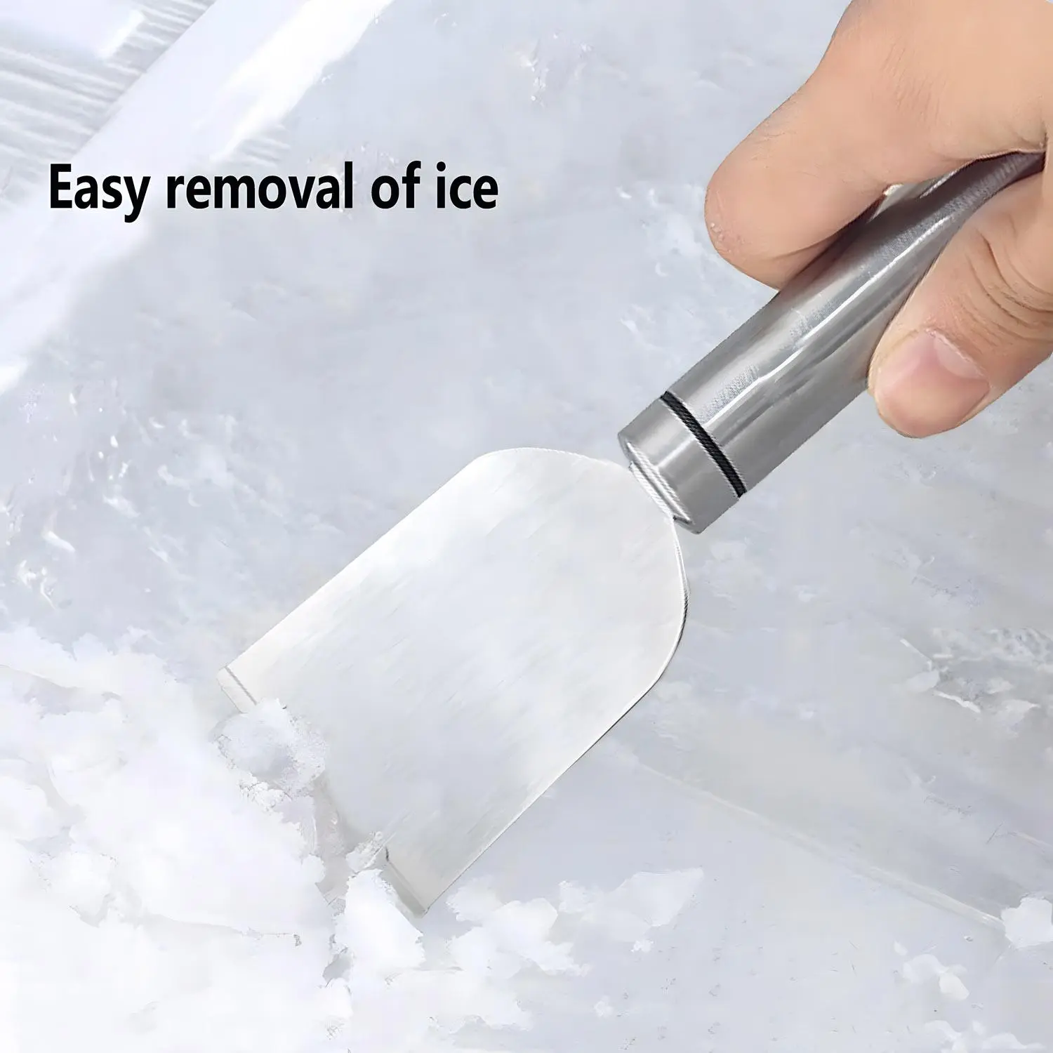 2pcs/5pcs Stainless Steel Spatula Set with 304 Steel Handle, Multi-Functional Kitchen Scraper for Defrosting and Cleaning