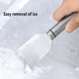 2pcs/5pcs Stainless Steel Spatula Set with 304 Steel Handle, Multi-Functional Kitchen Scraper for Defrosting and Cleaning