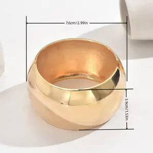 Chunky Gold Bangle Bracelets for Women, Large Thick Cuff Bracelet, Stackable Non Tarnish Fashion Jewelry, Christmas Stocking Stuffer Gifts