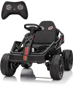 24V Ride-On Toys for Big Kids，Electric Four Wheeler，Electric Car for Kids 37-95 Months,with Parent Remote,Bluetooth Music, Horn, 4 Shock Absorbers, Dual 12V Batteries,Black