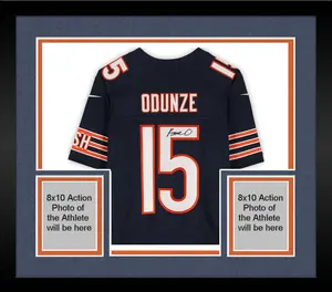 Framed Rome Odunze Chicago Bears Autographed Nike Navy Vapor Fuse Limited Jersey - Fanatics Authentic Certified