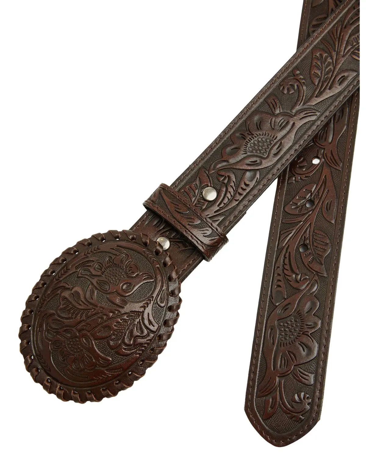 Shyanne Women's Women'S Ellery Tooled Leather Buckle Belt - Sasu26bt1-Bn