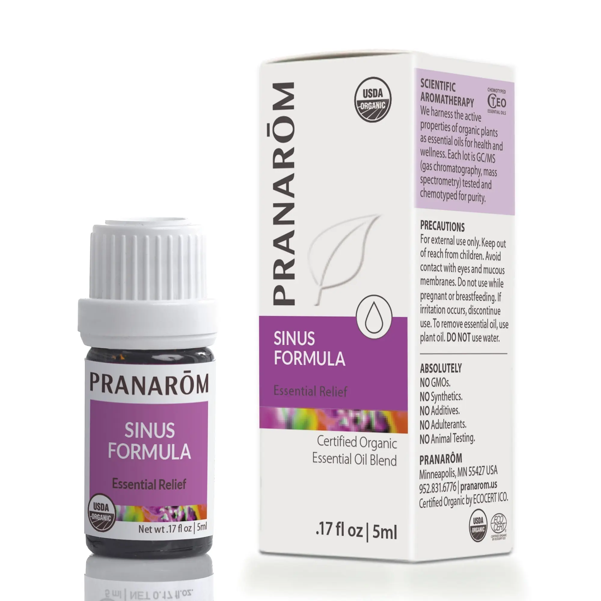 Pranarōm Sinus Formula Essential Oil Wellness Blend – Bio | Certified Organic Respiratory & Aromatic Support