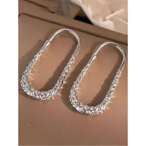 1 pair of asymmetrical geometric earrings, exaggerated minimalist style women's earrings, suitable for daily wear