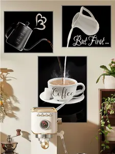 Mama Look 3pcs Coffee Cup Pattern Wall Stickers for Restaurant or Coffee Shop Decoration Vinyl Decal for Home Decorations Spring Decoration Items Refresh Your Home Rama Decoration Stickers Gifts Birthday Graduation Kitchen Decor