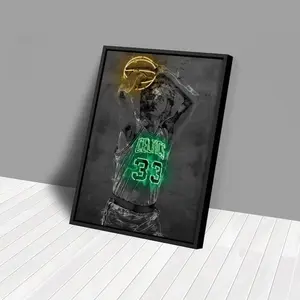 [ SPORT POSTER- UNFRAMED POSTER] Larry Bird Poster Boston Celtics NBA Hand Made Poster Unframed Print Wall Kids Art Man Cave Gift Home Decor