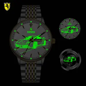 Men's Stylish Luminous Racing Car Watch with Luxury Dial Design Multi-functional Dual Calendar Super Strong Night Glow Cool Racing Pattern Highlighting Taste and Status