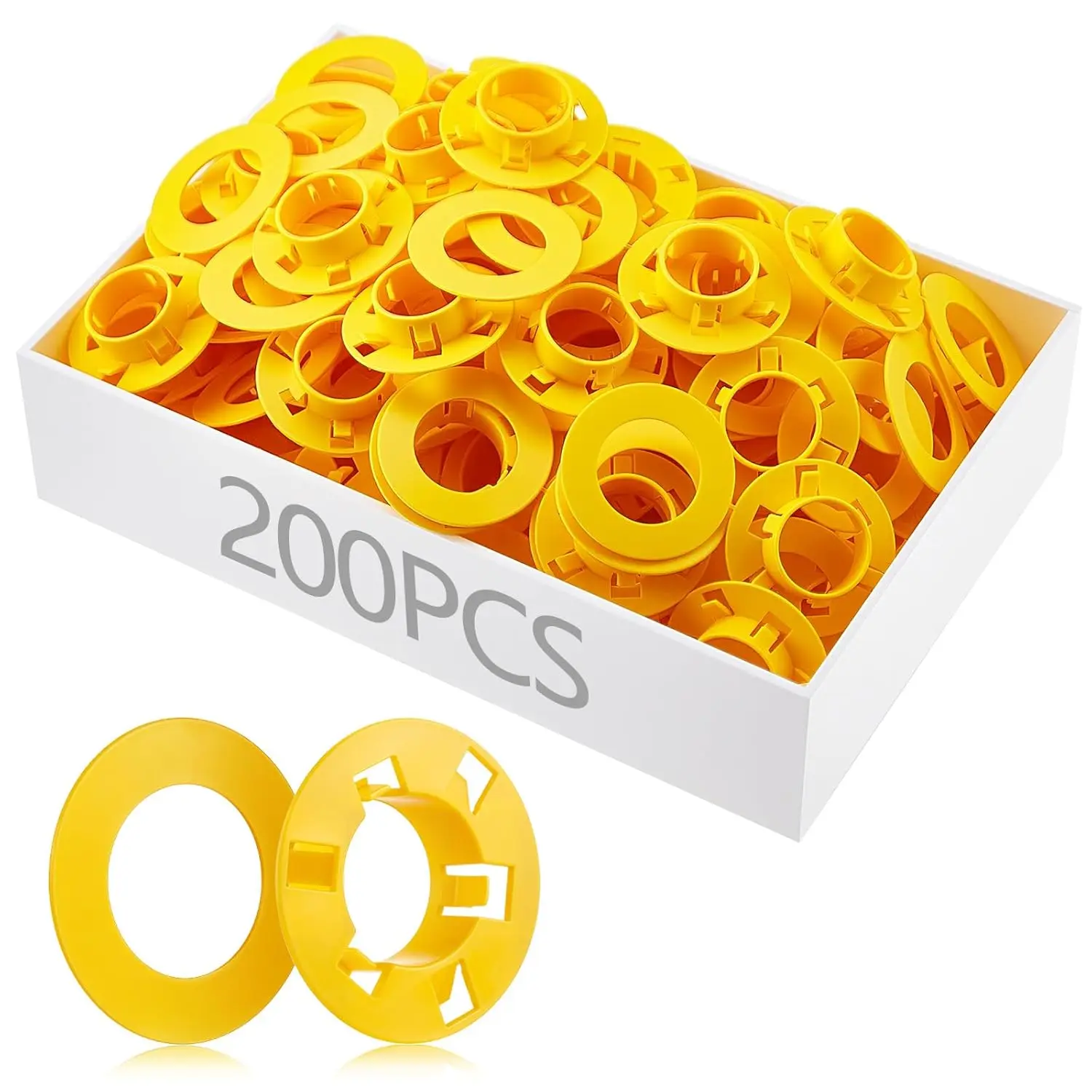 200-Count Non-Conductive Polypropylene Bushings for 2x4 in Metal Studs, 1.30 in Hole Diameter, Sturdy Material, Easy Installation, Protects Grid Wire Insulation from Abrasion, Enables Smooth Wire Pulling for Hospitals, Versatile Use with Ropes