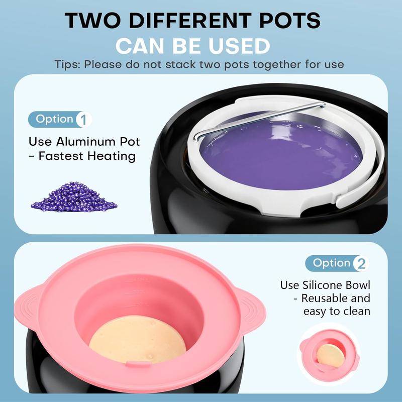 Professional Nose & Hair Waxing Kit, Portable Electric Wax Heater Warmer Kit For Nose Body Hair Removal,Pot Hot Wax Heater With 400g Beans & 10 Sticks For Facial, Armpit Waxing at Home