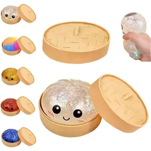 Dumpling Squishy - Cute Bao Bun Shape Slow Rising Stress Relief Toy, Soft Sparkle Decompression Gift for Adults & Kids