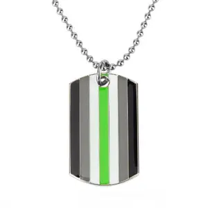 Agender Pride Dog Tag Necklace