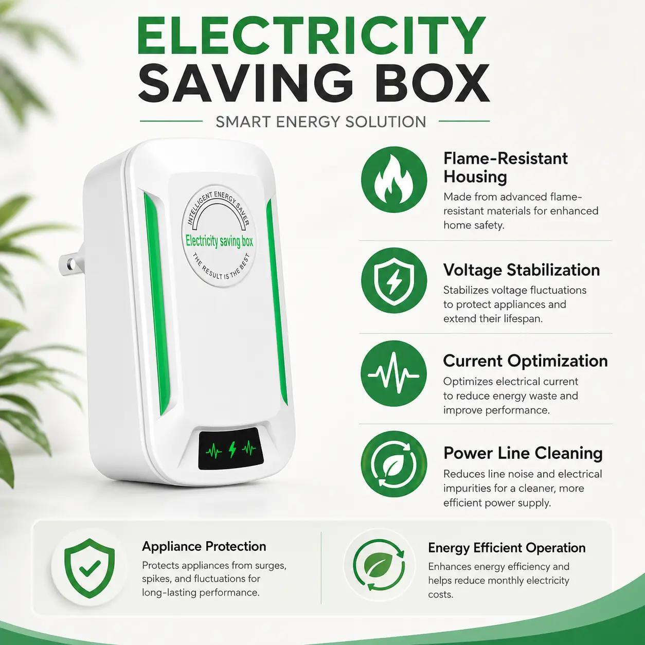 Plug-In Power Device for Home-2026 Smart Design,US Plug,90–250V Wide Voltage,Compact & Easy-to-Use Energy Accessory