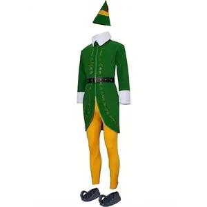 Elf Men’s Costumes, Deluxe Christmas Elf Men’s Costumes, Christmas Halloween Elf Holiday Costumes