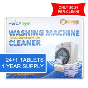 [1-Year Supply] Washing Machine Cleaner Tablets for Pet Owners & Family, Deep Clean Descaler Removes Odor & Residue, Heavy Duty Formula for Front & Top Load, 25 Count Starter Pack