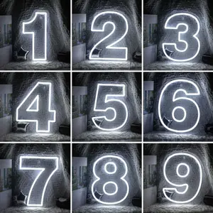 1pc Number Neon Sign, LED Dimmable Neon Accent Lights for Wall Decor, Home Living Room Bedroom, Perfect for Birthday Gifts, Home Decoration, Memorial Wall Mounted