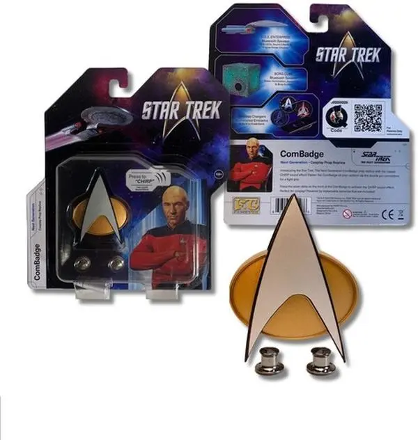 Fametek STCOB Star Trek: The Next Generation (TNG) Sound Activated Chirping ComBadge Pin - Bluetooth Collectible