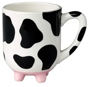 Udderly Cow Mug with Non-Skid Silicone Feet, Hand Painted Ceramic, 20 fl.oz.