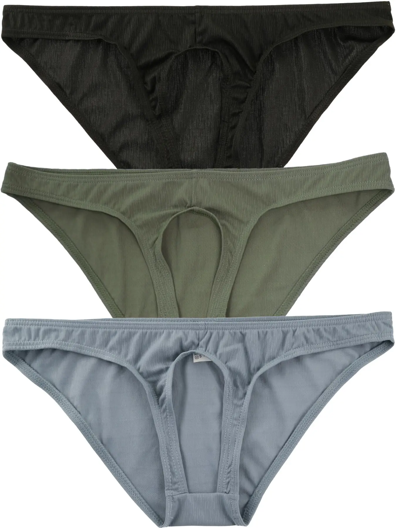 Men's 3-Pack Daily Briefs Set Summer Briefs Ultra-Thin Mesh Breathable Semi-Transparent Triangle Briefs, Slim-Fit Low Waist Comfort Elastic Fashion Shorts, All Season Underwear