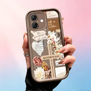 Christian Bible Verse Collage Customized Soft TPU Shockproof Phone Case, Matthew 6:33 "Seek First" Floral Brown Aesthetic for Women, Multi-Model Fit for iPhone 11-17 Pro Max Plus Mini & Galaxy S21-S26 A13-A54 Note 20, Full Access