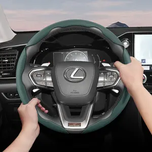 For Lexus Steering Wheel Cover – Perforated Breathable Leather, Sectional Ultra-Thin Design, Protects the Steering Wheel. Compatible with Is250 Gs300 Lx 570 Nx Is350 Es350 Gx460 Is 300 Ls400 Is300 2021 Nx300h Lbx 200t Ls500 RX350 RX450h, Car Accessories