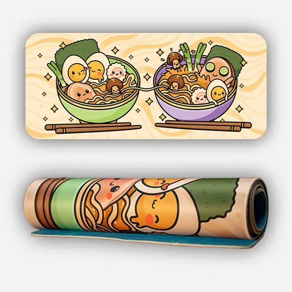 "Ramen & Friends" Desk Mat / Kawaii Gaming Mouse Pad