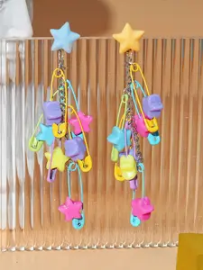 Colorful Star Pendant Earrings for Women, Fashion Jewelry Accessory, Elegant Dangle Ear Studs, Perfect Gift Idea
