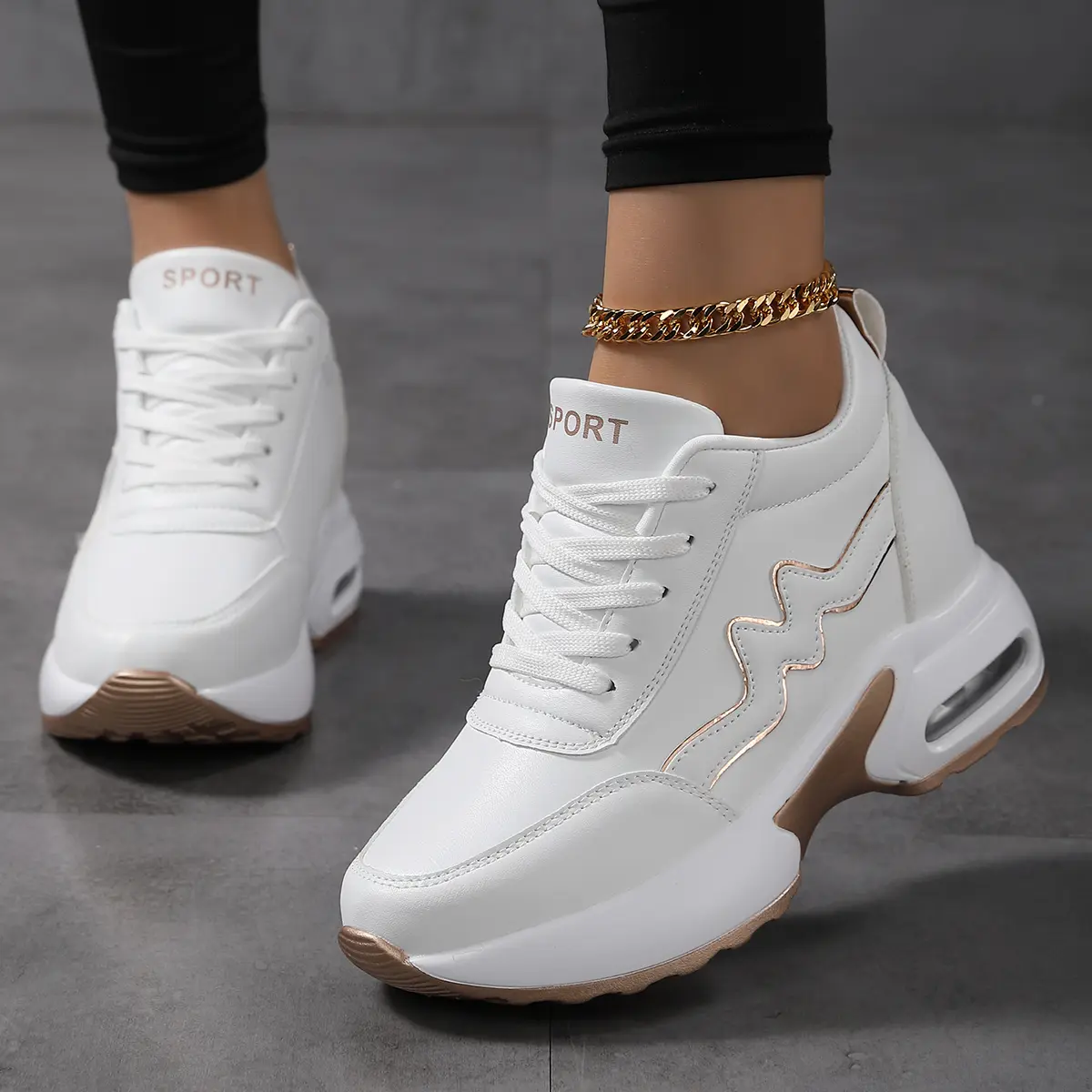 Platform Wedge Sneakers for Women, Cozy Faux Fur Lined Low Top Winter Boots with a Hidden Height Boost for All-Day Versatility