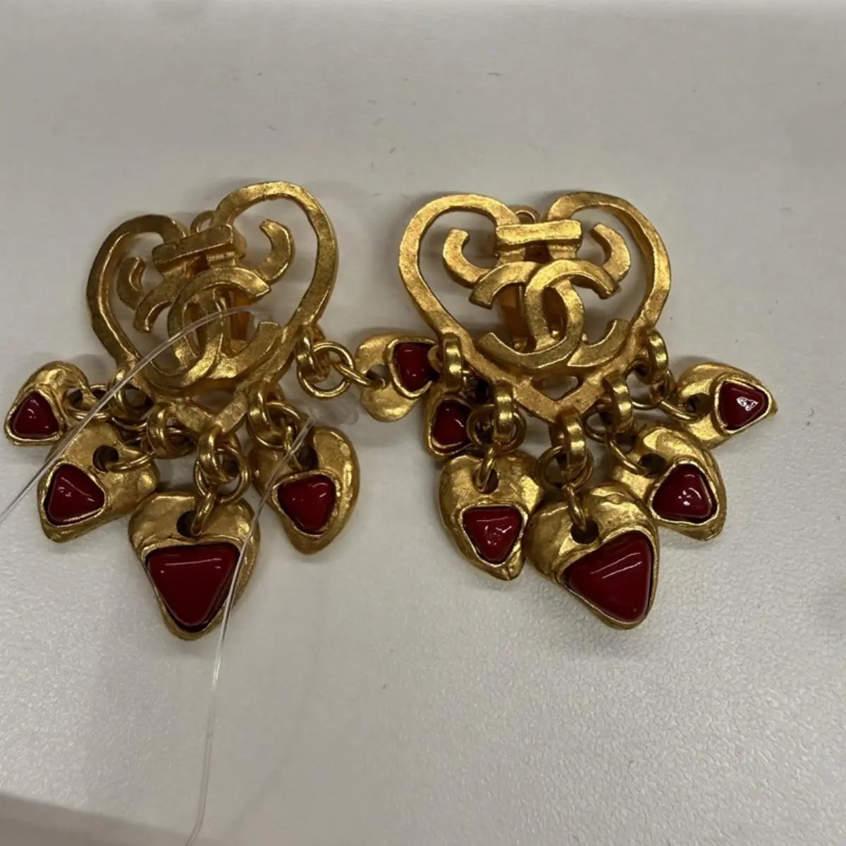 Pre-owned CHANEL As Shown Shoulder Bags Heart CC Dangle Earrings 13989