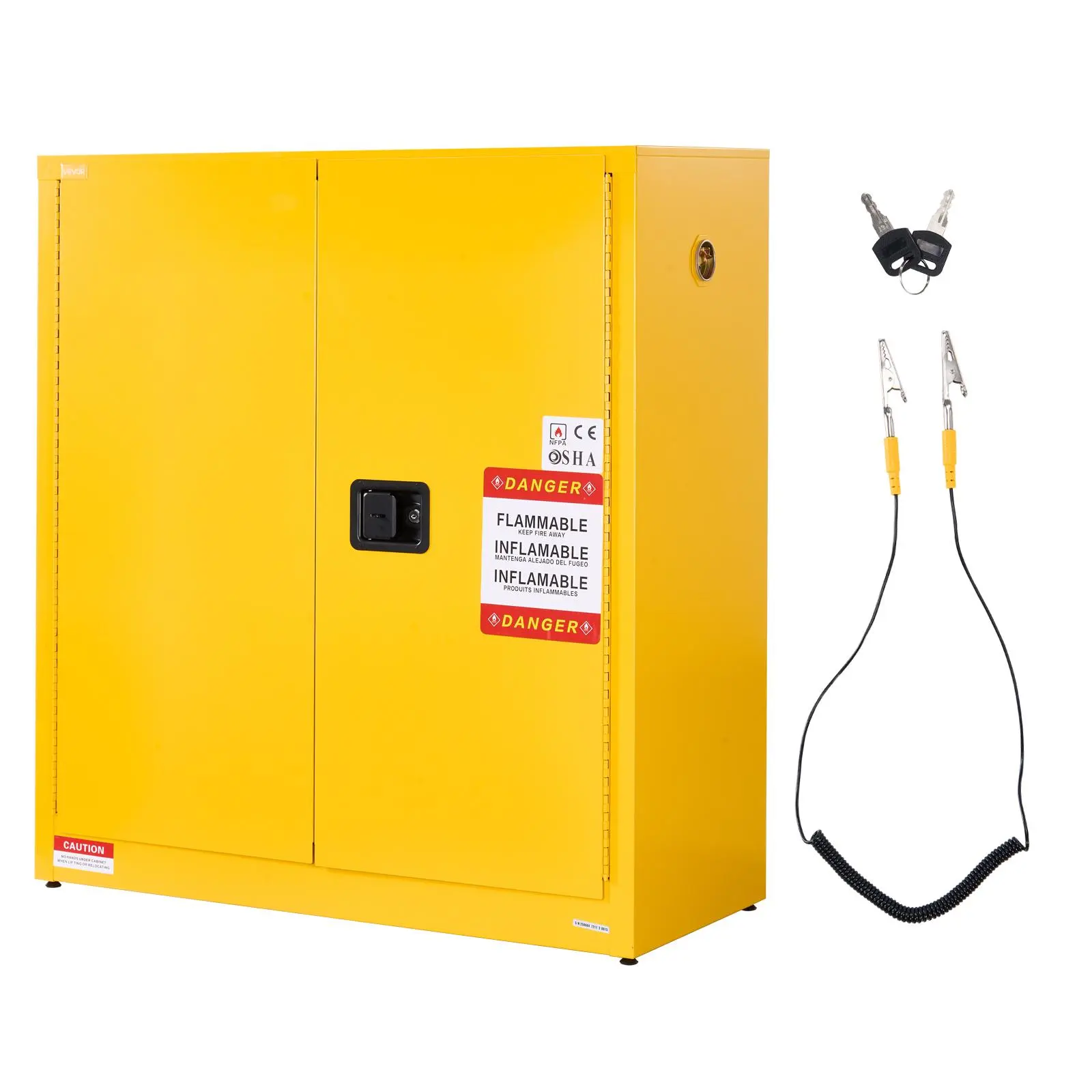 【Summerfinds】VEVOR Flammable Cabinet,43.0 x 18.1 x 46.4 Inch29 Gallon Flammable Storage Cabinet with Adjustable ShelfCold-Rolled and Galvanized Steel Fire Cabinetsfor Commercial Industrial Home UseYellow