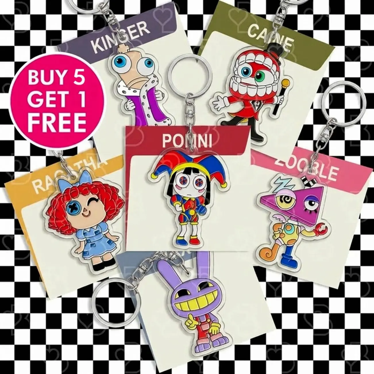 Pomni And Caine Acrylic Keychain Collection - 6 Designs Available, The Last Act Keychains, TADC finale merch, digital circus 2026