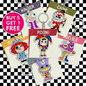 Pomni And Caine Acrylic Keychain Collection - 6 Designs Available, The Last Act Keychains, TADC finale merch, digital circus 2026