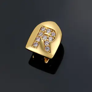 5 pcs A New Style Micro-Inlaid Synthetic Synthetic Zircon ​   Hip-Hop Grill with 26 Letters for Tooth Decoration for Rappers.