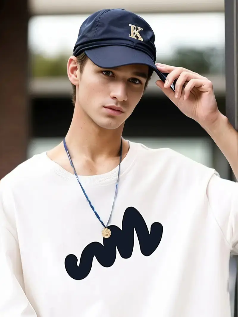 Men's Loose Graffiiti T-shirt, Casual Short Sleeve Crew Neck Tee, Men's Clothing For Outdoor