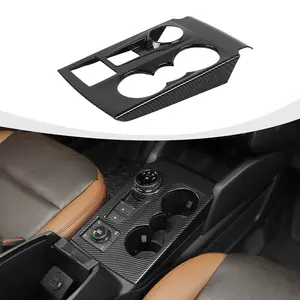 Carbon Fiber Look ABS Inner Gear Shift Panel Cover Trim for 2021+ Ford Bronco Sport High-Quality UV Coated Auto Interior Accessories car