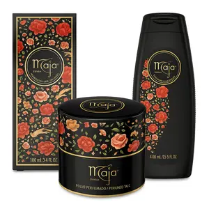Set Maja by Mirurgia for Women- 3.4 Eau De Toilette Spray ,Talcum Powder (Classic Edition 5.3 oz), Maja Bath and Shower Gel, Body Wash Enriched With Glycerin that Protects and Softens Your Skin Keeping It Clean and Fresh, 13.5 Oz, Bottle