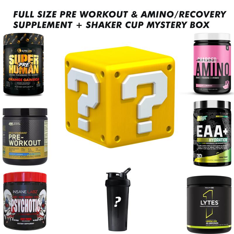 Supplement Mystery Box - 2 Full Size Products + Shaker Cup (Pre-Workout ...