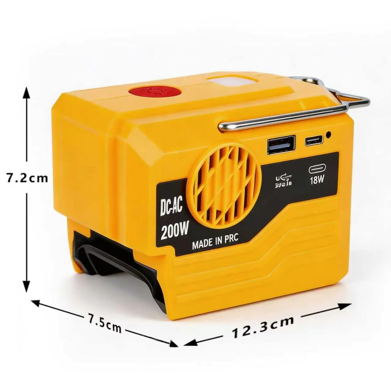 Beytvyow Outdoor Portable Inverter - 220V, 200W High Power Output, Compatible with Dewalt 14.4V-20V DCB Series 18V Cordless Tools Lithium Ion Batteries, High-Quality ABS Plastic, Outdoor Camping Gear, Father's Day Gift, Fathersday