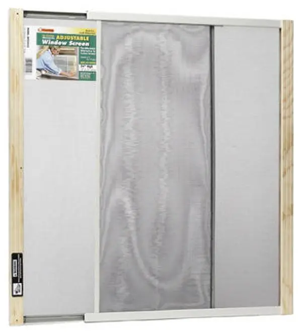 212 MAIN Extensible Window Screen, Adjustable 24X19-33" in, Bright, with Galvanized Metal Rails, Varnished Wood Ends, Extra Sturdy Tenoned Corners, Machine-Clamped, Zinc Plated Nails, Keeps Screens Square, for Water Sports