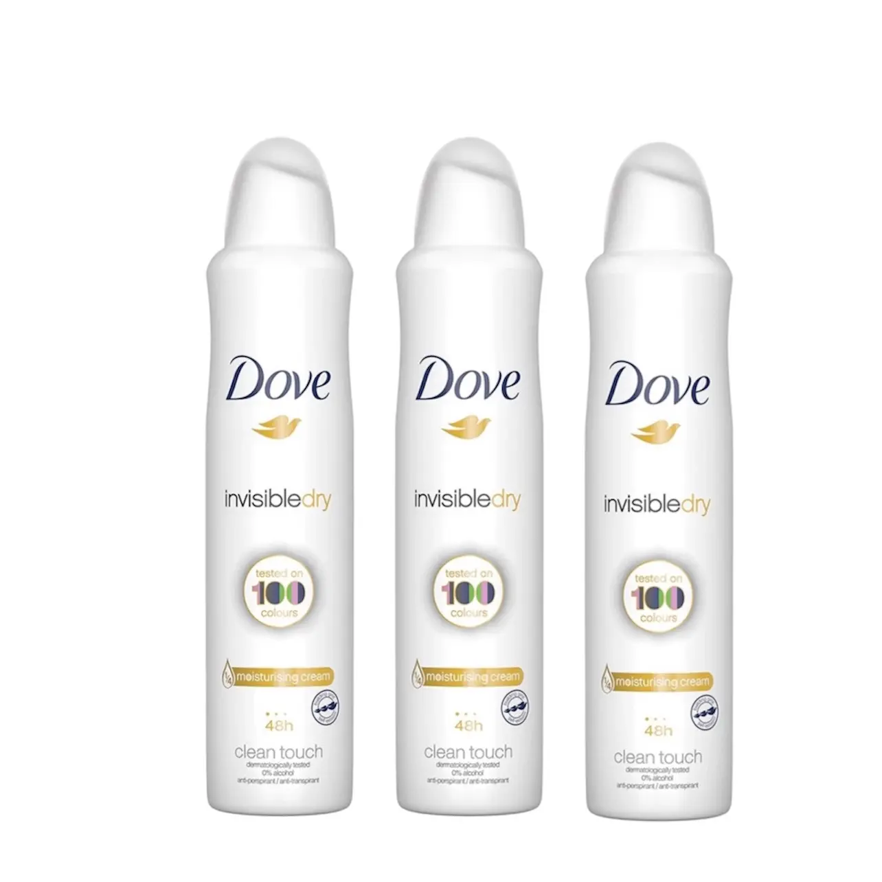 Dove Anti-Perspirant Multi-Pack, Invisible Dry Formula with Clean Touch Scent, Deodorant Personal Care for Men & Women, 3 x 250ml
