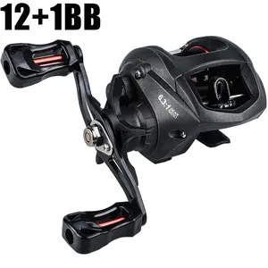 Sougayilang Baitcasting Reel – Lightweight Graphite Frame –12 + 1 Anti-Reverse Ball Bearings, 6.3:1 High-Speed Gear Ratio Fishing Reel