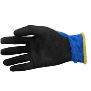 12-Pair Sandy Blue Coated Safety Gloves for Enhanced Protection