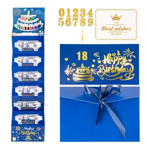 Make Their Birthday Unforgettable With This Folding Surprise Card! 3D Pop-Up Cake Money Holder, Personalizable Age Birthday Card, Unique Cash Gift Idea for Friends & Family, Greeting Cards