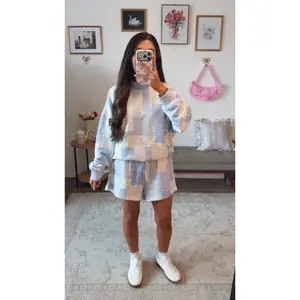 Blue Gardens Patchwork Mockneck Set