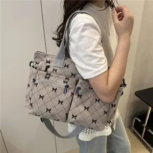 Women’s Retro Striped Corduroy Underarm Tote, Casual Large Capacity Shoulder Crossbody Bag with Zipper