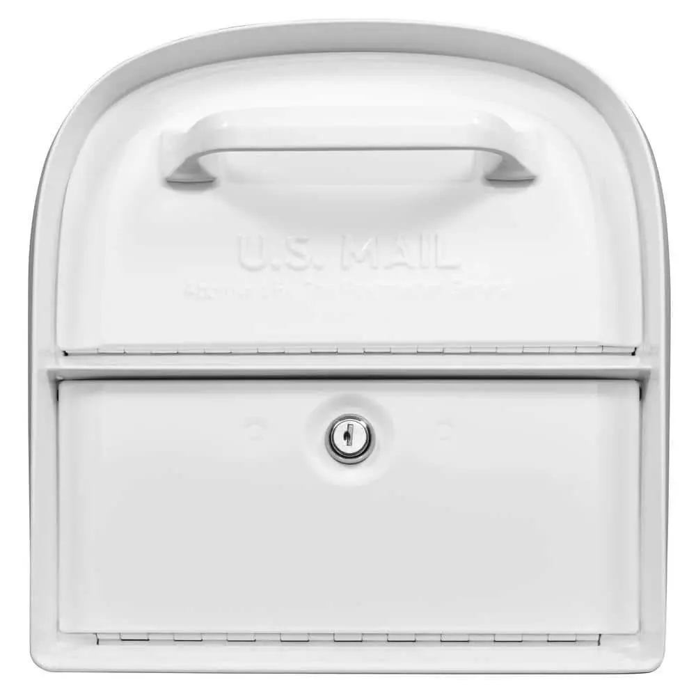 Oasis 360 White, Large, Steel, Locking Parcel Mailbox with 2-Access Doors