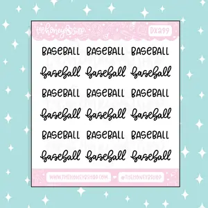 Baseball Lettering Doodle Sticker