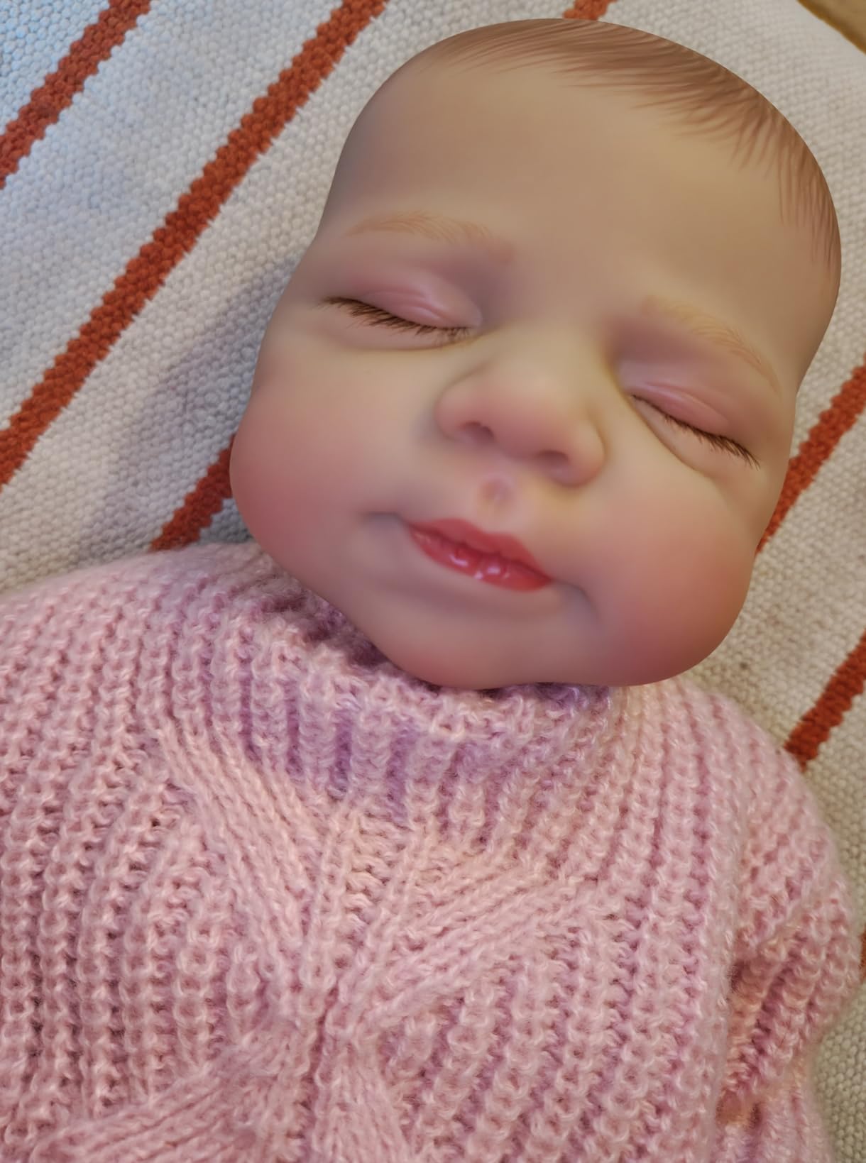 Lifelike Reborn Baby Doll - 18in Full Vinyl Unisex Newborn Doll, Handmade Painted Hair, Washable Collector Display Toy, Child Birthday Gift