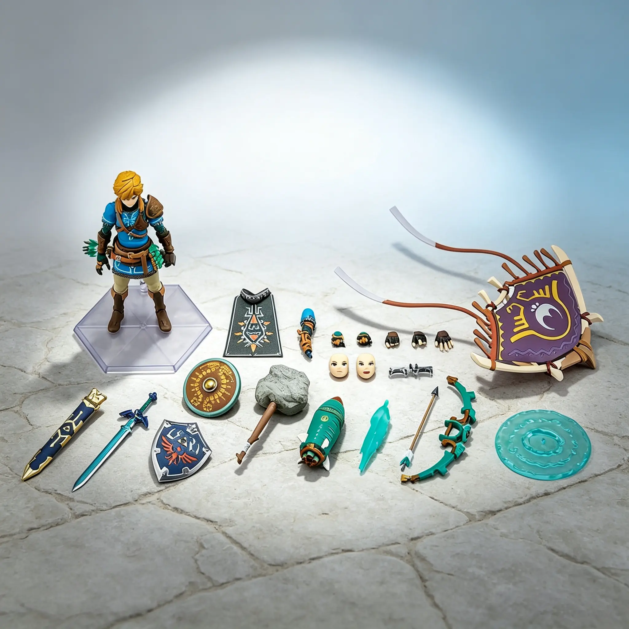 Figma 626-DX Link Action Figure – Fully Articulated Eco PVC Model with Interchangeable Faces, Extra Weapons & Multi-Pose Design – Adult Collector Desktop Gift