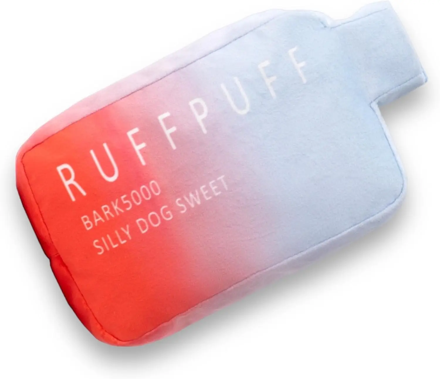 RUFF PUFF Soft Plush Squeak Toy - Funny Parody Pet Accessory for Interactive Play & Endless Fun - Puppy Birthday Gift (Red)